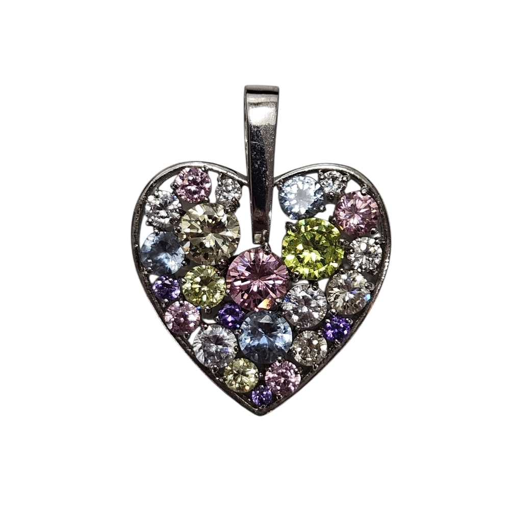 Toscow Sydney Glitter Glamour Crystal Heart Pendant